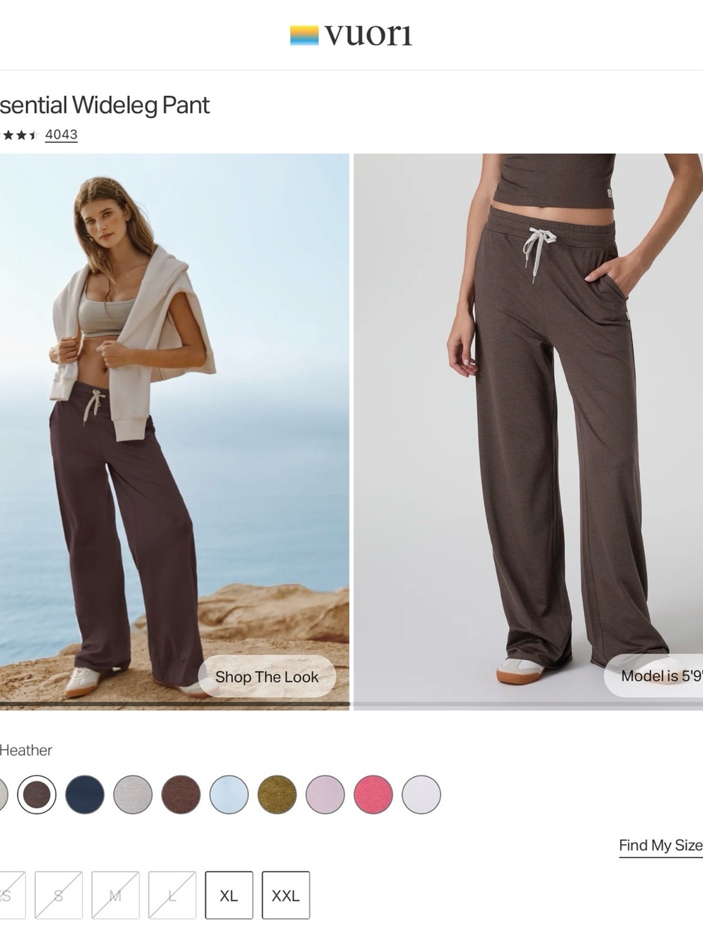Vuori halo essential wide leg pant medium NWOT pockets drawstring travel comfy - Picture 2 of 7